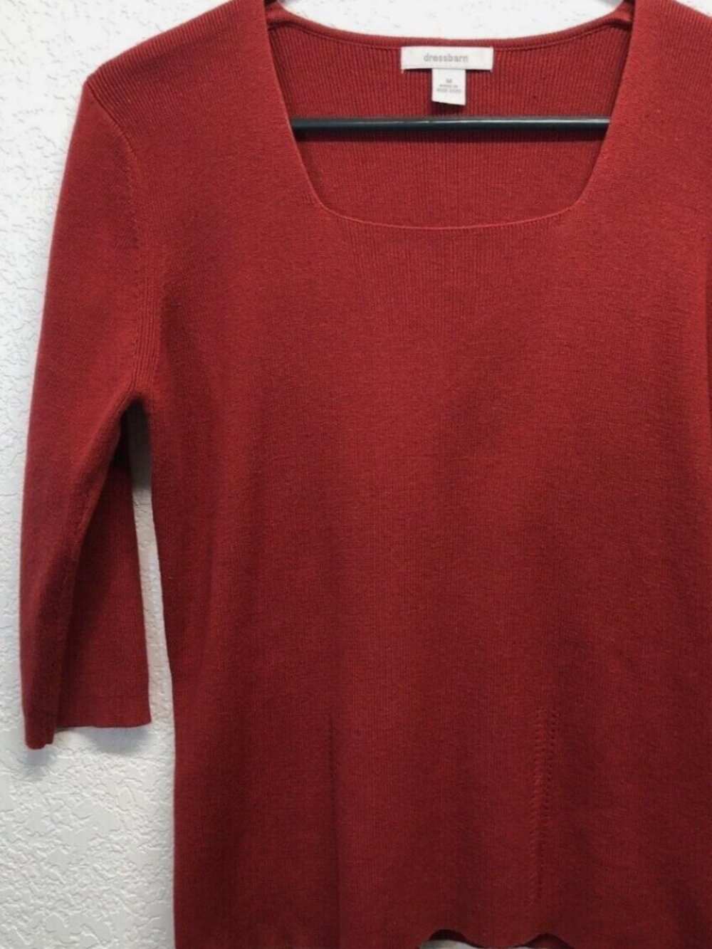 Dark red knit top